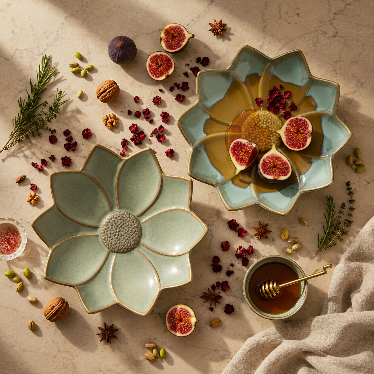 Lotus Bloom Platters ~ Set of 2