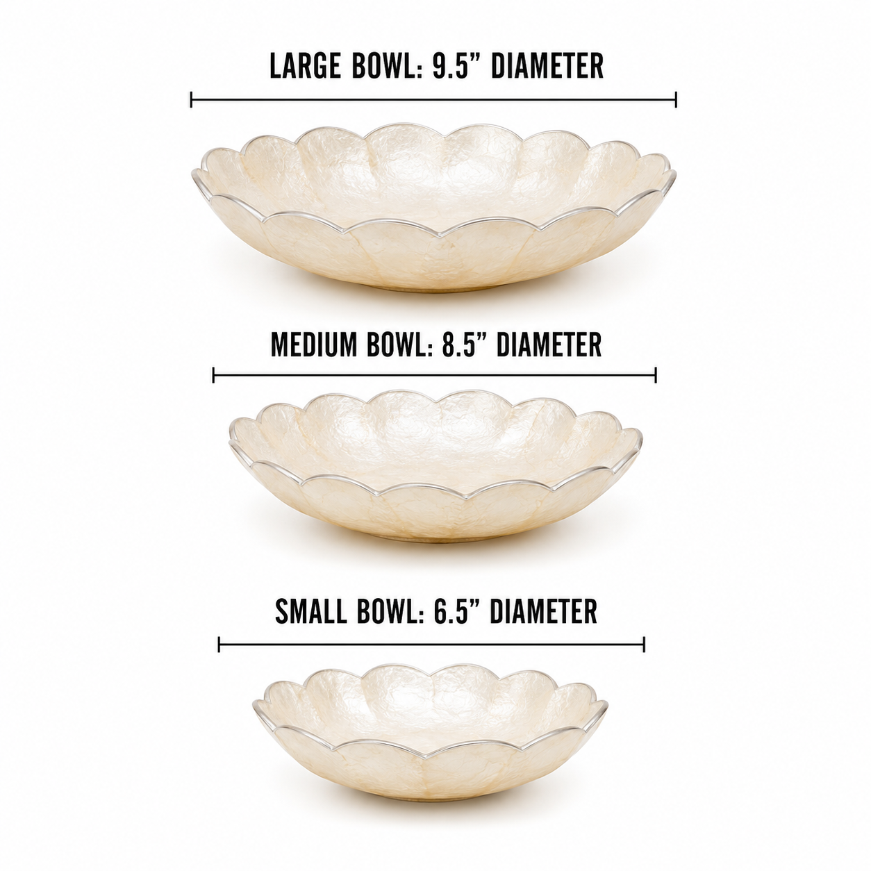 Heritage Scallop Bowls ~ Ivory
