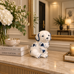 Royal Paws ~ Blue & White Porcelain Dog Set