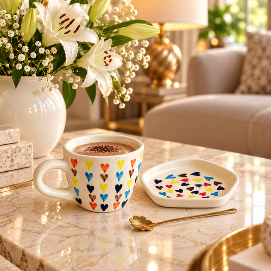 Colorpop Heart Mugs Set