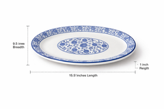 The Heritage Blue Pottery Oval Platter