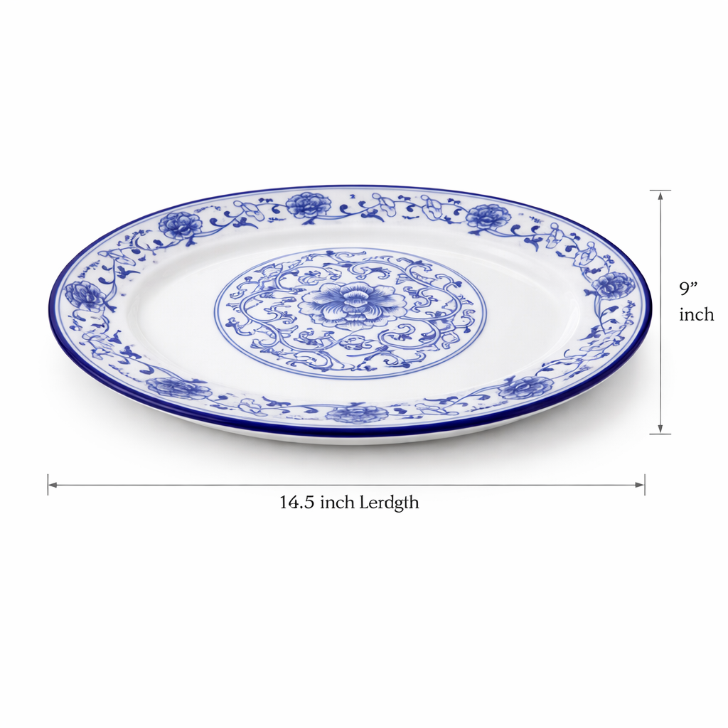 Imperial Blue Dynasty Serveware Set of 7