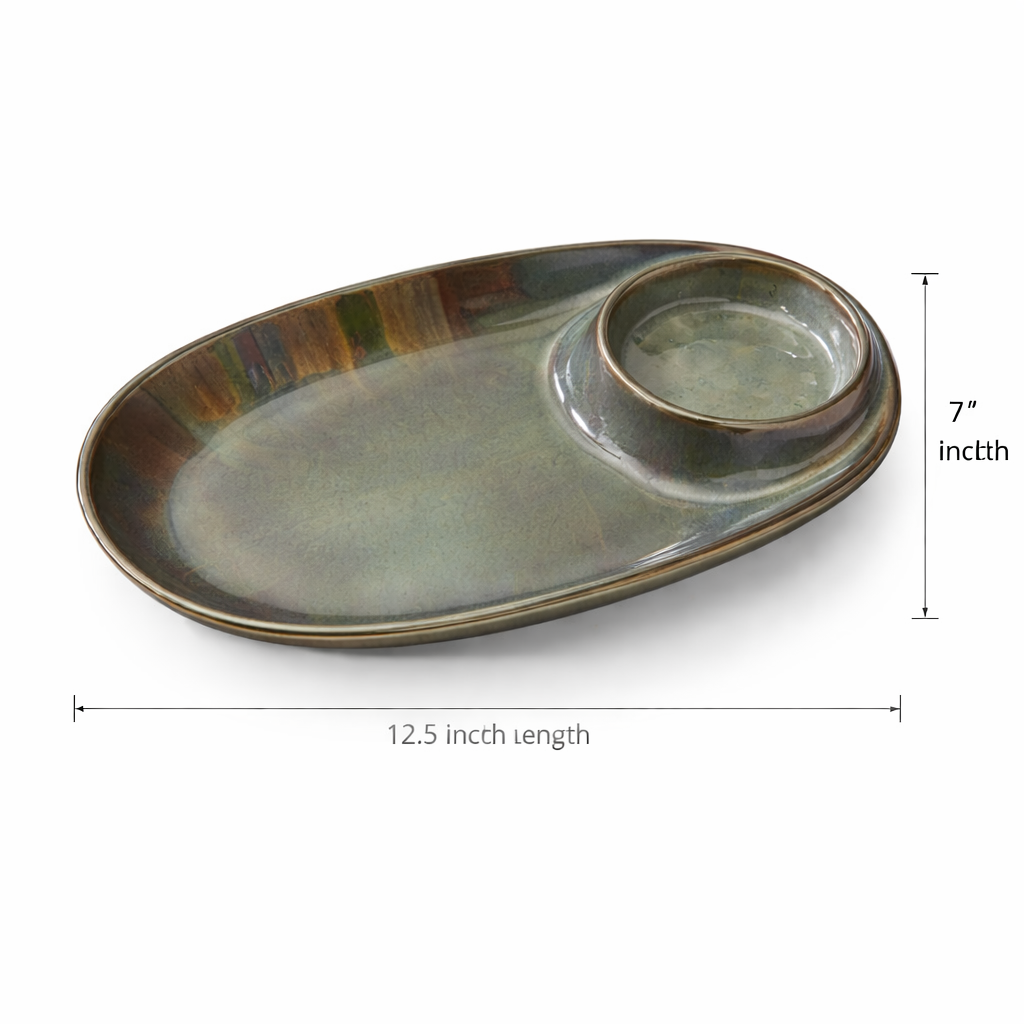 Verdant Oval Snack Platter