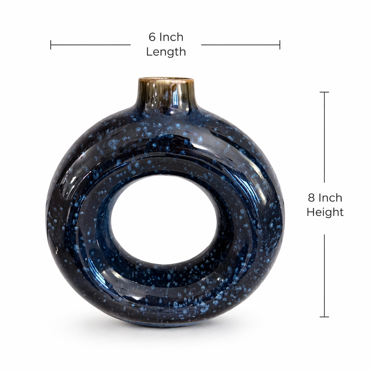 Blue Noir Donut Vase