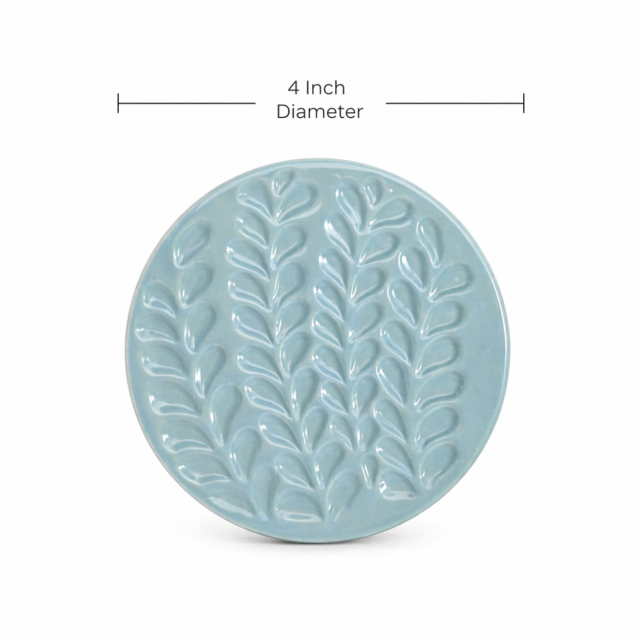 Sapphire Leaf Coasters ~ Set of 4