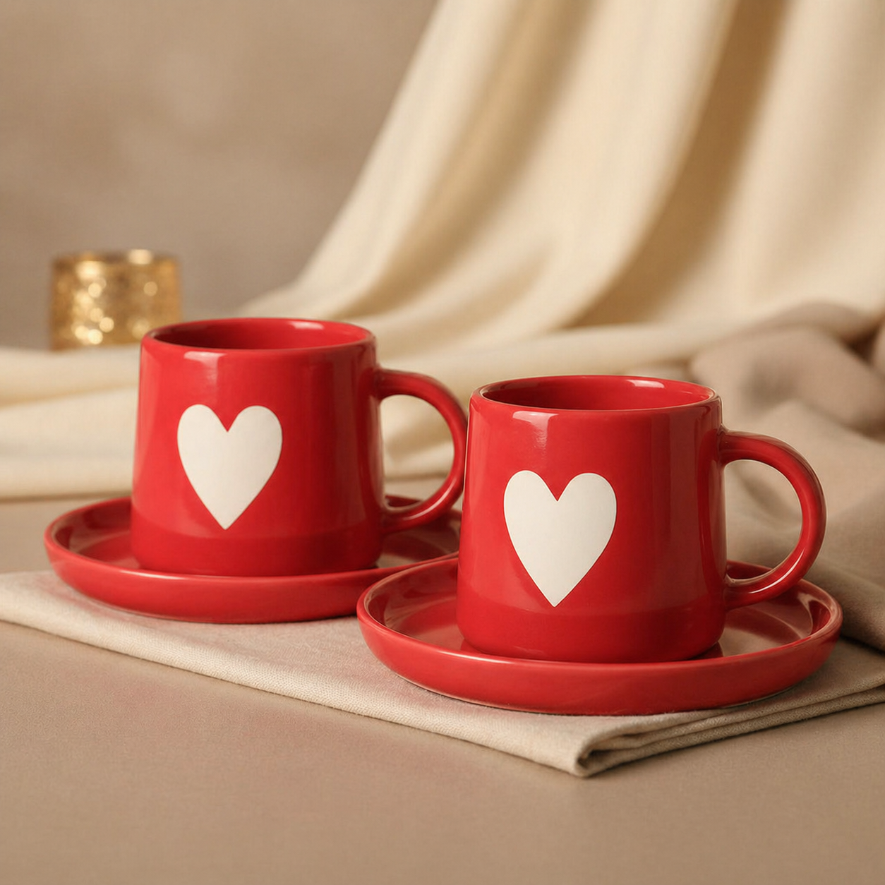 Love Note Scarlett Mug and Saucer ~ Set Of 2