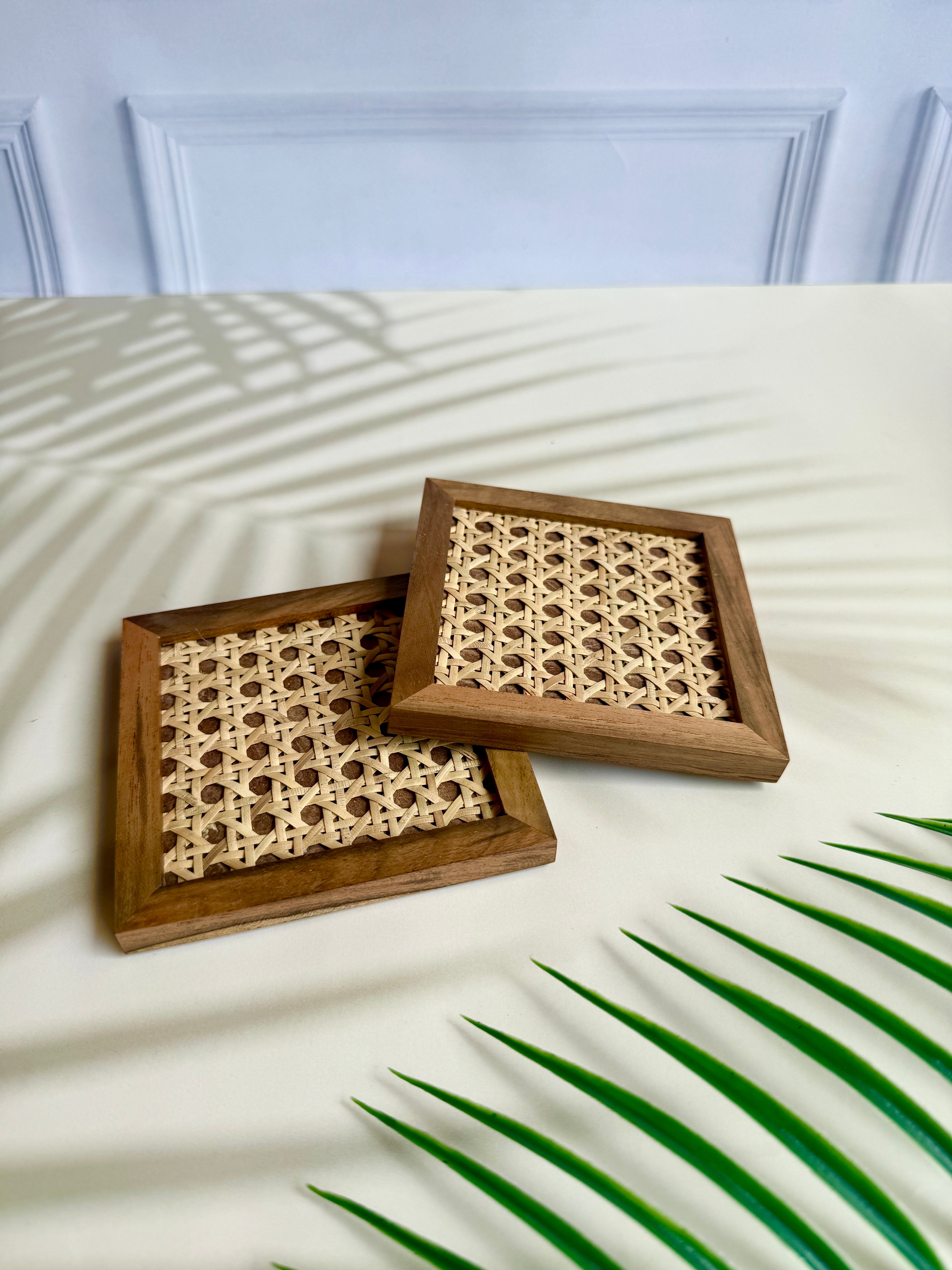 The Walnut Weave Coasters – Set of 4