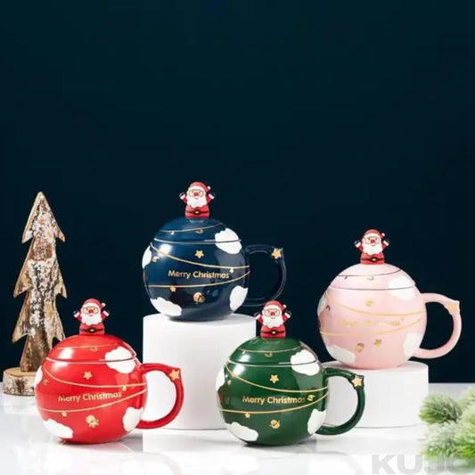 Round Christmas Mugs
